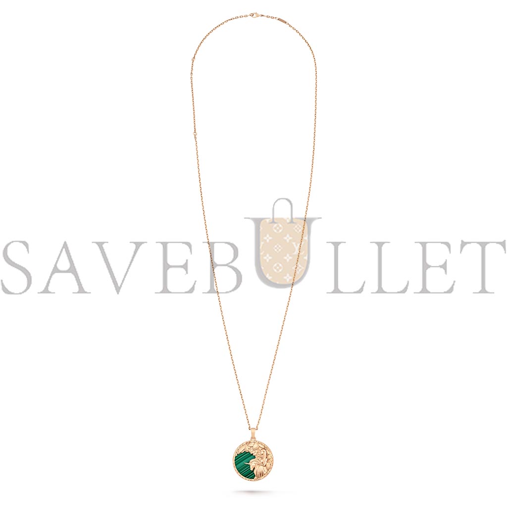 V*N CL*F arpels zodiaque long necklace virginis (virgo) - rose gold, malachite  vcarp9rb00